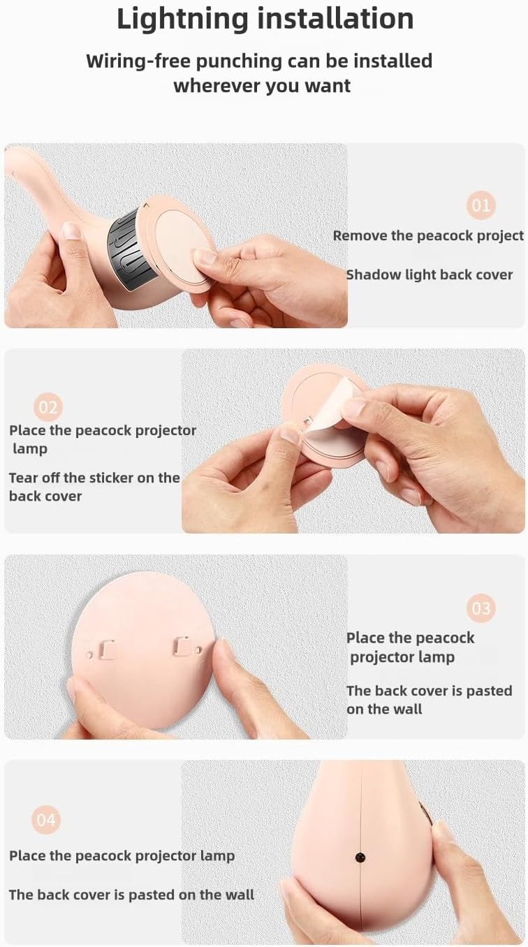 LED Peacock Projection Lamp